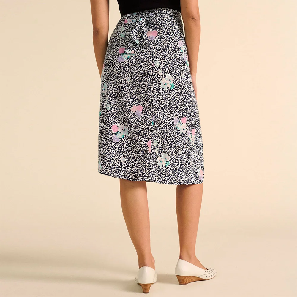 

Юбка женская шифоновая средней длины с цветочным принтом, элегантная винтажная одежда-карандаш с завышенной талией, на пуговицах, лето 2022