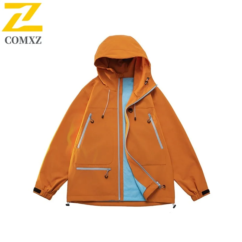 COMXZ Classic Men Jacket Hooded Outdoor Climbing Wind Resistant Wear Resistant Coat Leisure Everyday Wear Light Autumn Jackets