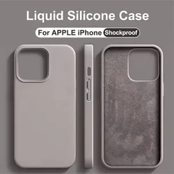 Premium Shockproof Liquid Silicone Phone Case with Soft Bumper Protection - iPhone 14 (Titanium gray)
