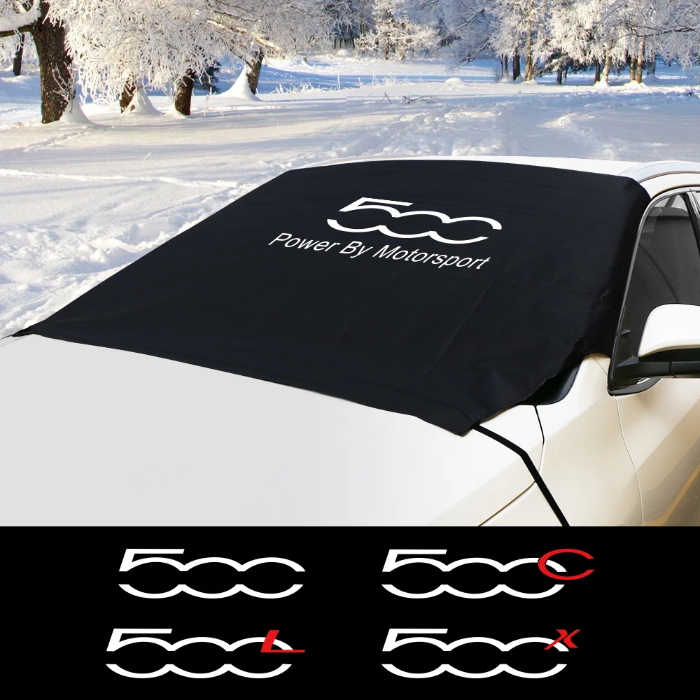 Car windshield protector snow ice dust block sun shade for Fiat 500 500C 2012 500X 500L Abarth waterproof cover auto accessory