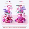 Kids Cleaning Toy Set with Broom Dustpan Mop Spray Bottle Pretend Play House Cleaning Cart Toy Children Educational Toys Gifts 1