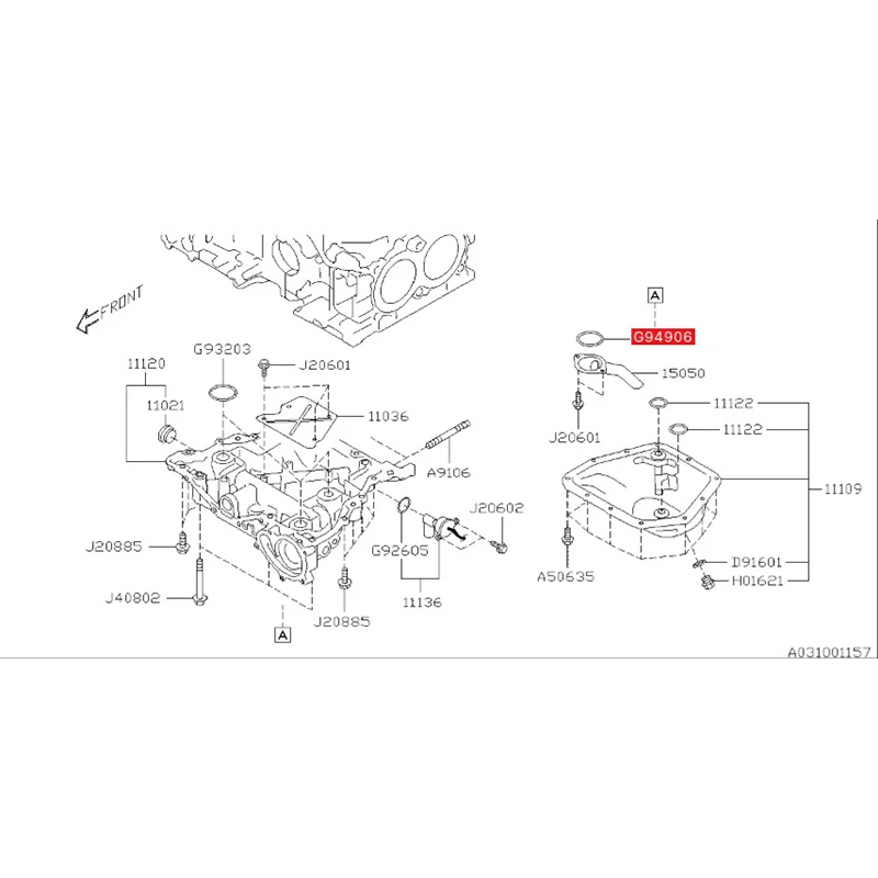 Car "O" Shaped ring gasket 806949060 & VVT wheel ring 806944060 for Subaru forester legacy outback Impreza XV BRZ (FB)