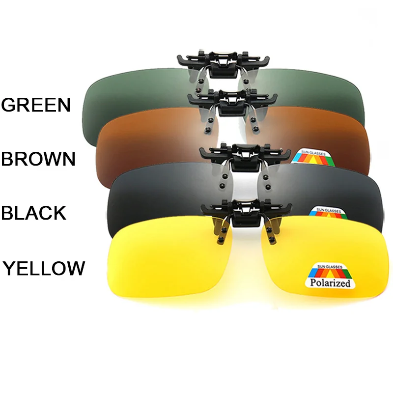 4 Color Grey Lenses Polarized Sunglasses Clip On Flip Up UV 380 Driving Fishing Night Vision Glasses Clips polarized sunglasses,night vision sunglasses,driving glasses