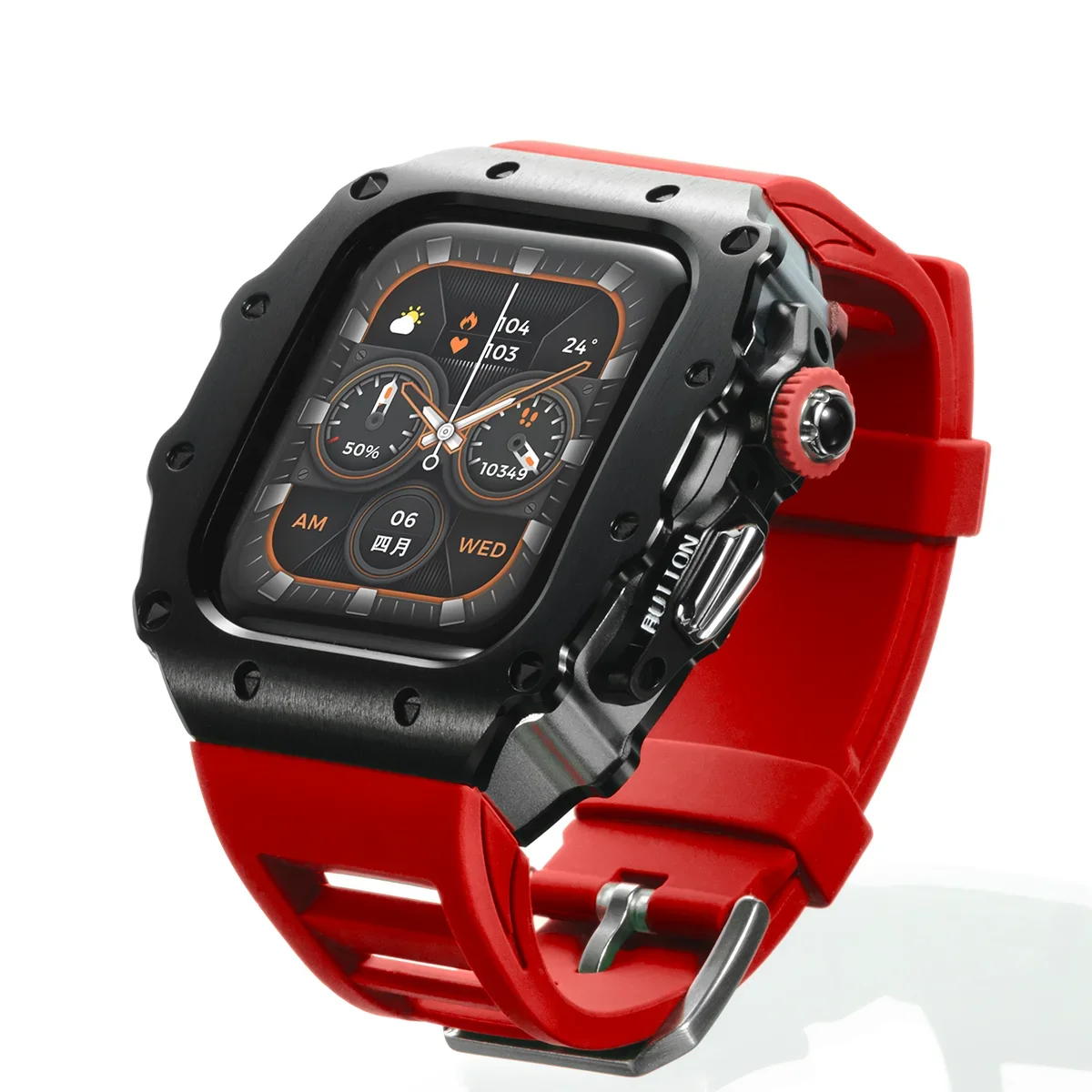 Deluxe Silicone Strap and Stainless Steel Watch Case Kit