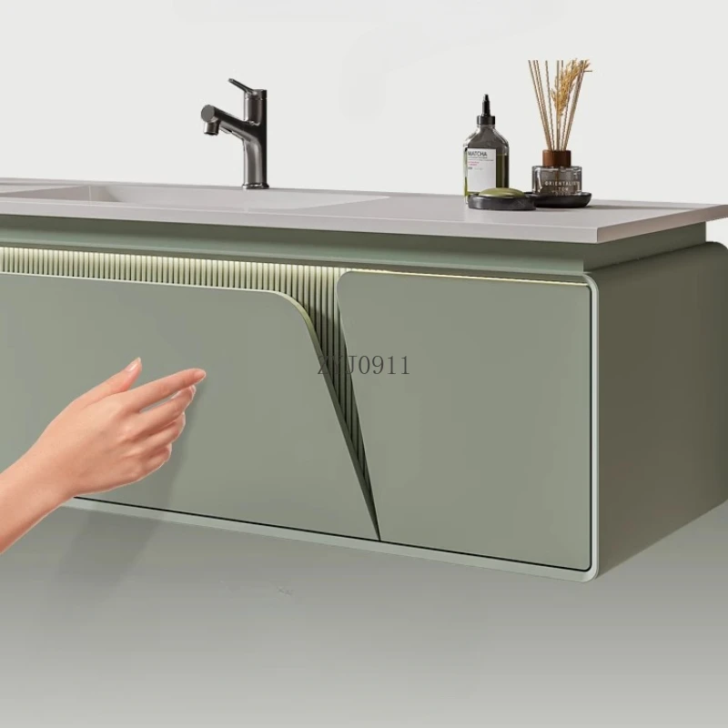 Furniture Luxury Floor Bathroom Cabinet Mirrors Vanity Storage Closed Toilet Wooden Drawer Double Washbasin Wc Shelf