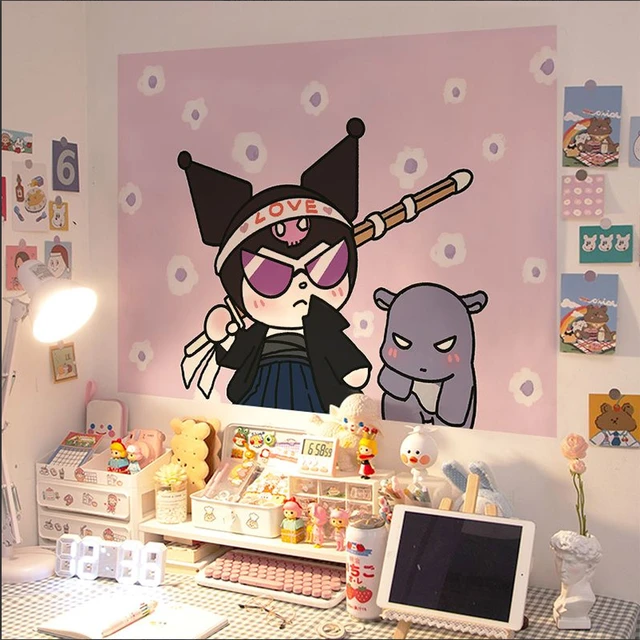 Sanrio Kawaii Hello Kitty Wall Covering Cartoon Cute Bedside Decoration  Wall Hanging Picture Ins Anime Kids Room Decoration Gift - AliExpress