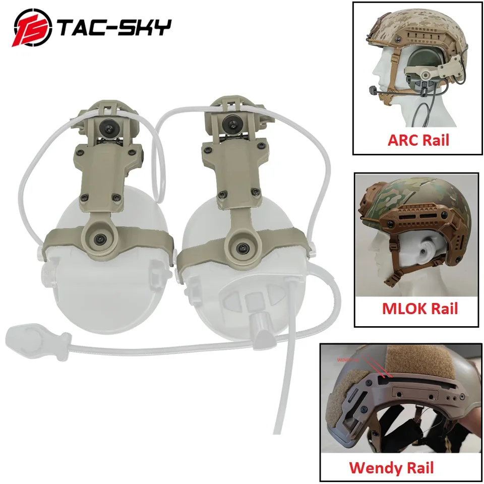 FASTヘルメット tac-sky sordin付き TAC-SKY Sordin Tactical Headset Silicone Earmuffs Fast Helmet ARC