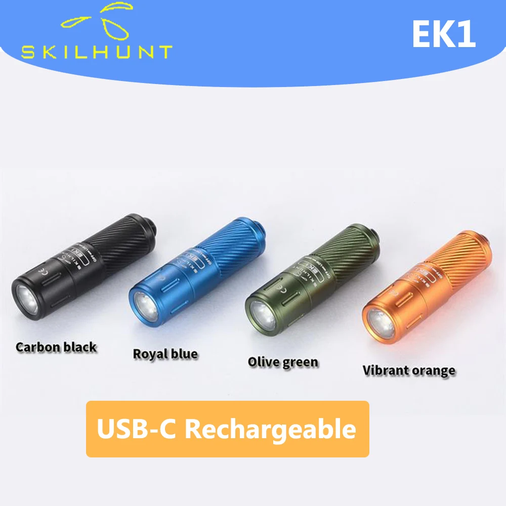 

SKILHUNT EK1 USB-C Rechargeable Mini Keychain LED Flashlight Mini Key Light Poket Torch Outdoor Daily Camping Hiking Riding Fish