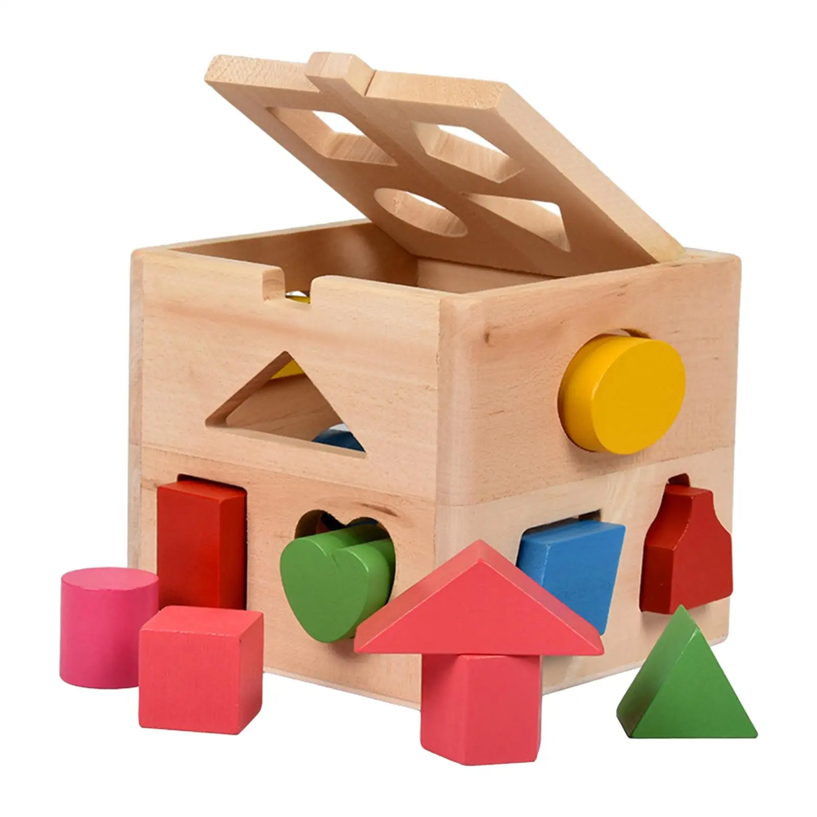 

Wooden Shape Sorter Color Recognition Fine Motor Skills Developmental Toy Montessori Toys for Children Toddlers Kids Girls Gifts