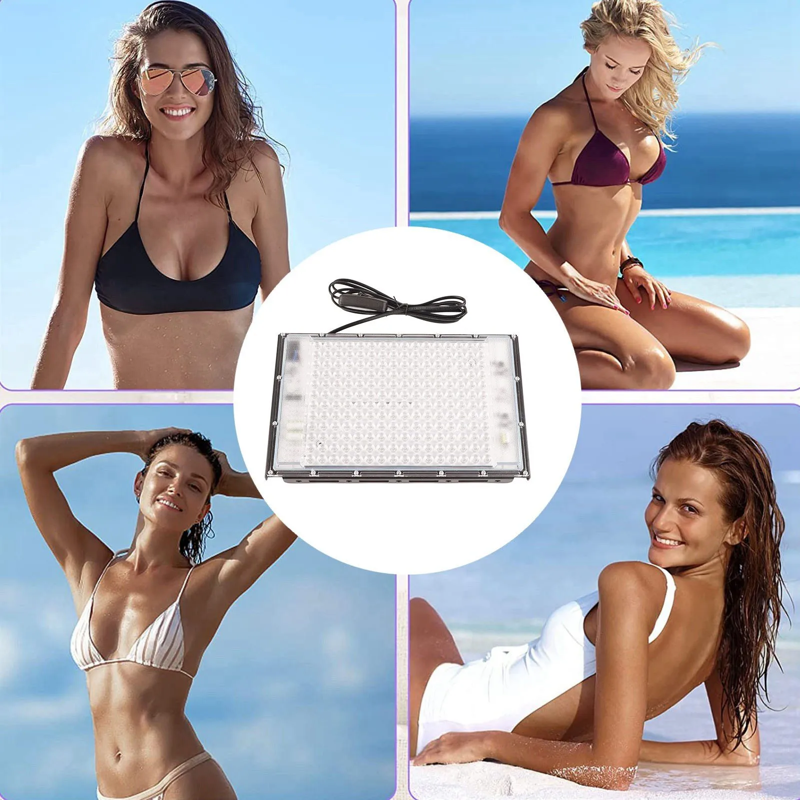 Face Tanning Light Tanning Lamp 45W Full Blue 192 LEDs with Switch Portable Light for Face Body Home Use