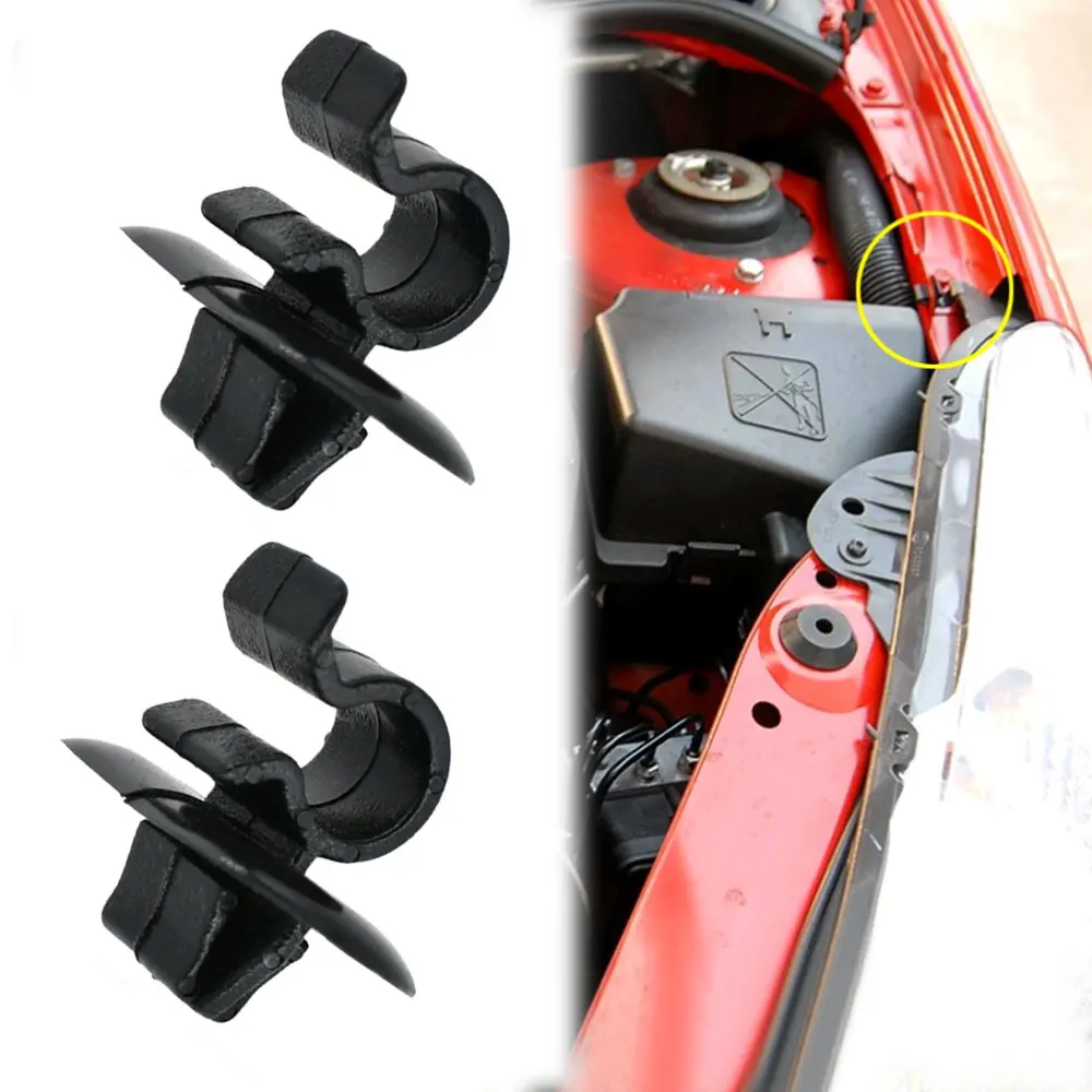 2Pcs Car Hood Bonnet Rod Support Prop Clip Stay Clamp Holder For Citroen C2 C3 C4 C5 AX Berlingo B9 Eurovans Evasion Retainer