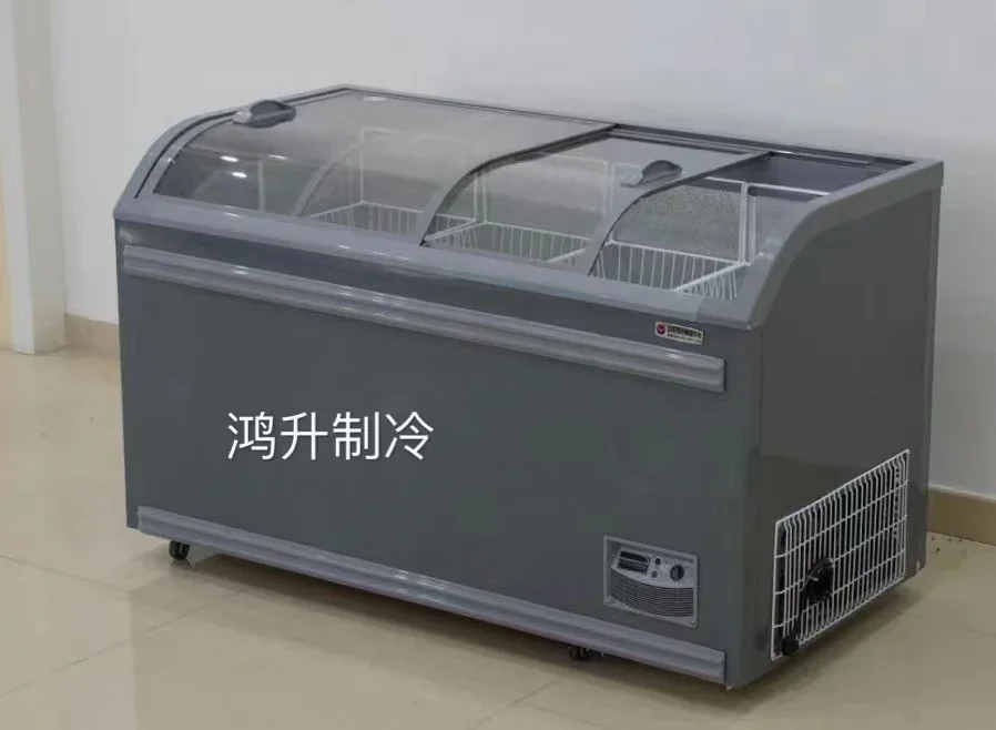 Supermarket Freezer Mall Refrigerator Display Showcase Freezing 0 To -18 Degree Commercial Deep Chest Freezer Big Capacity