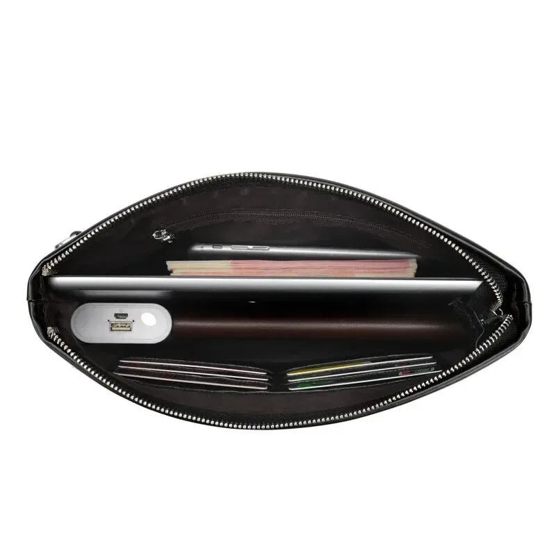 Large Capacity Leather Clutch Bag for Men, Luxury Handbag for Phone, Famous Brand Pouch for Boy, Wallet, Designer, 2024 4