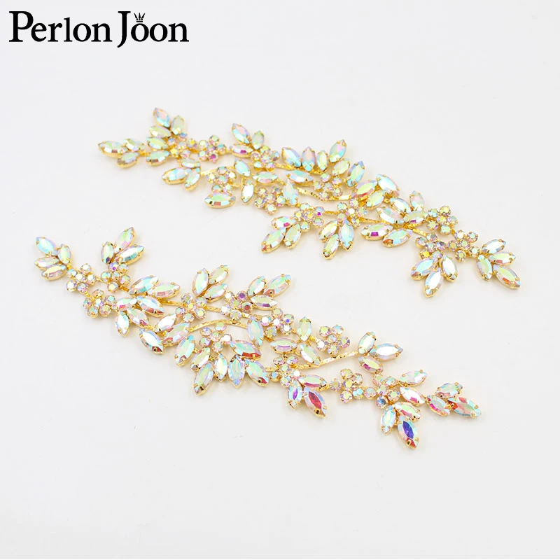 Ab Crystal Strass-Applikation zum Aufnähen, Blumen-Patch für Hochzeitskleider, Ärmel-Accessoires YHZ013 – Detail 15