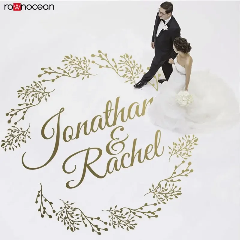 Dance Floor Decal Wedding Floor Sticker Gold Vinyl Floor Sticker Decor Murales Bomboniere Per Feste Di Matrimonio Navata Runner Decor We35