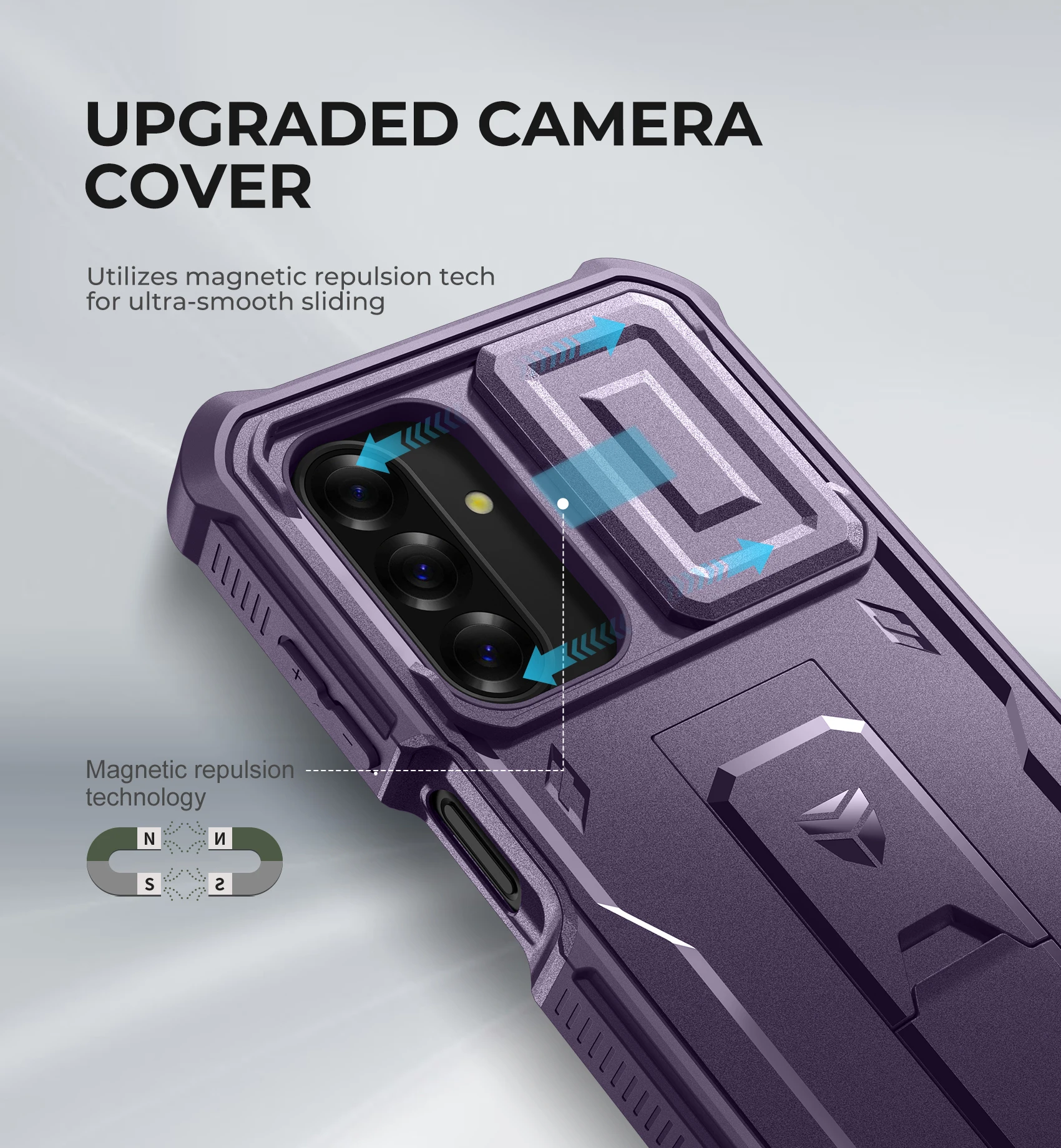 Heavy Duty Shockproof Phone Case with Screen Protector, Camera Cover, and Kickstand