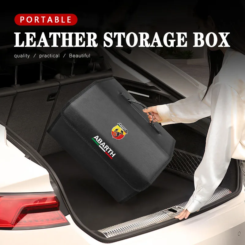 Car Storage Box Trip Camping Leather Bag Foldable For Fiat 500 FR Punto Abarth Stilo Ducato Palio Bravo Pondo Tipo Viaggio