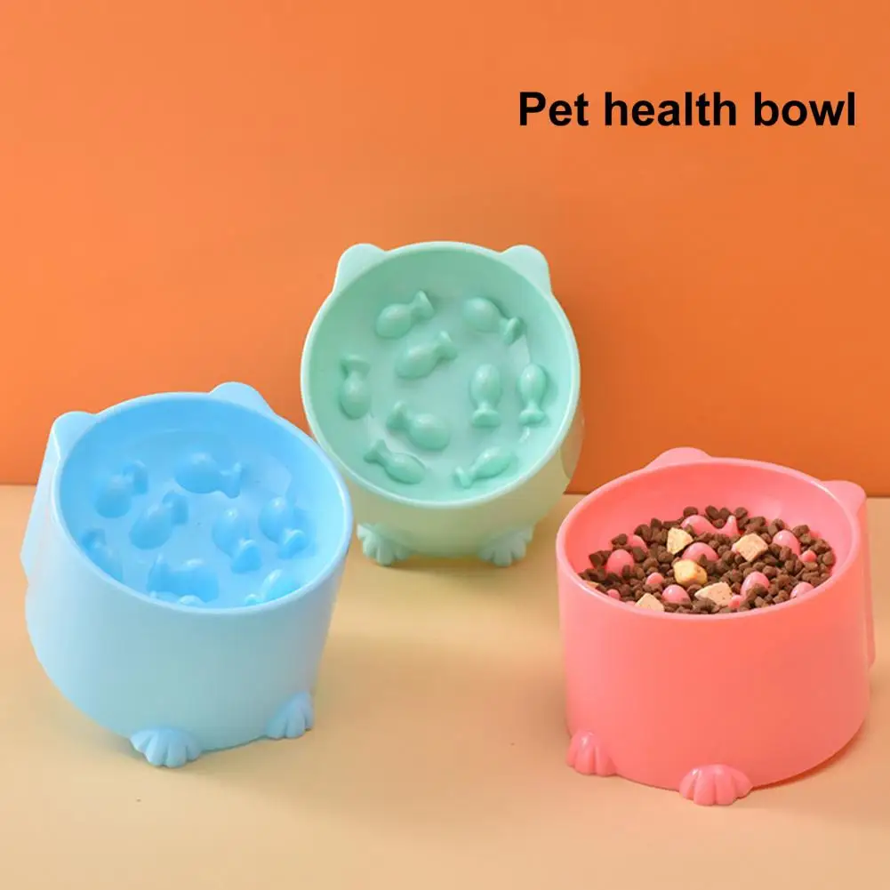 

Cat Bowl PP Cat Food Bowl Non-slip Feeding Water Useful Pet Dog Food Dispenser Water Bowl