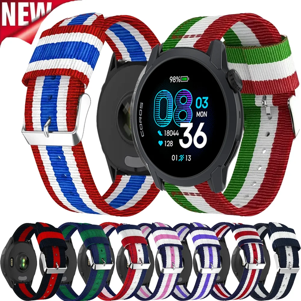 22mm Canvas Nylon Ocean Sports Wristband Strap
