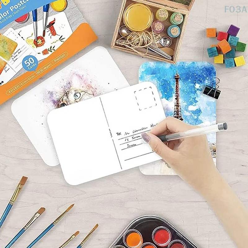 수채화 엽서 그림 종이, 면 펄프, 굵은 질감, 빈 카드, 무산성 미술 용품, 40 장