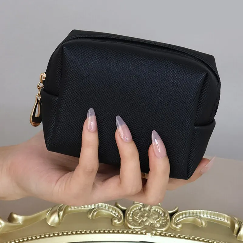 Mini Makeup Bag for Purse PU Cosmetic Bag Waterproof Toiletry Bag