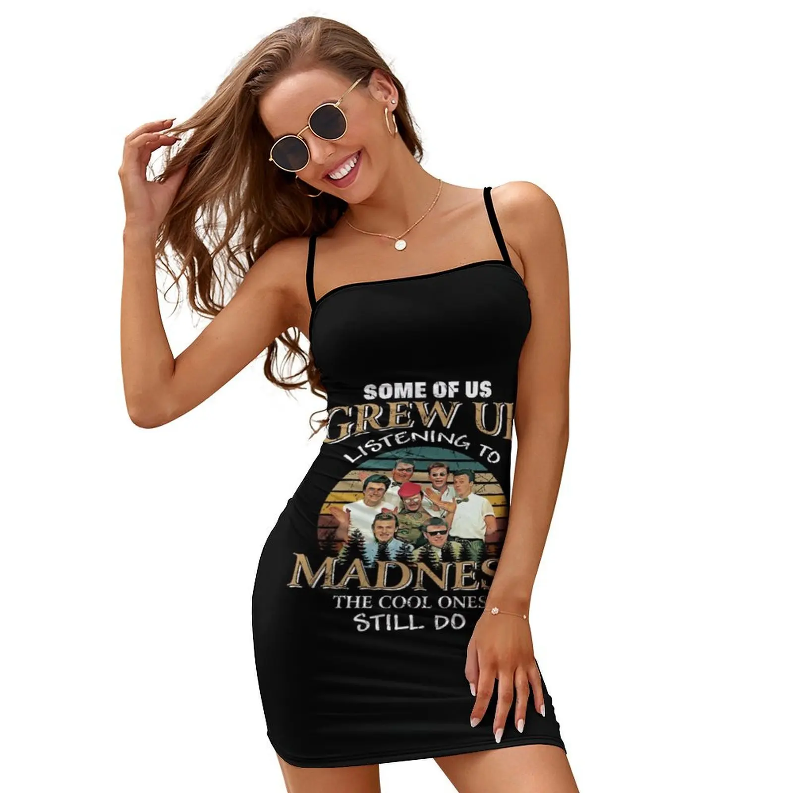 

Vintage listening to The madness retro band gift for fans Slip Dress womens dress summer dresses for women 2024