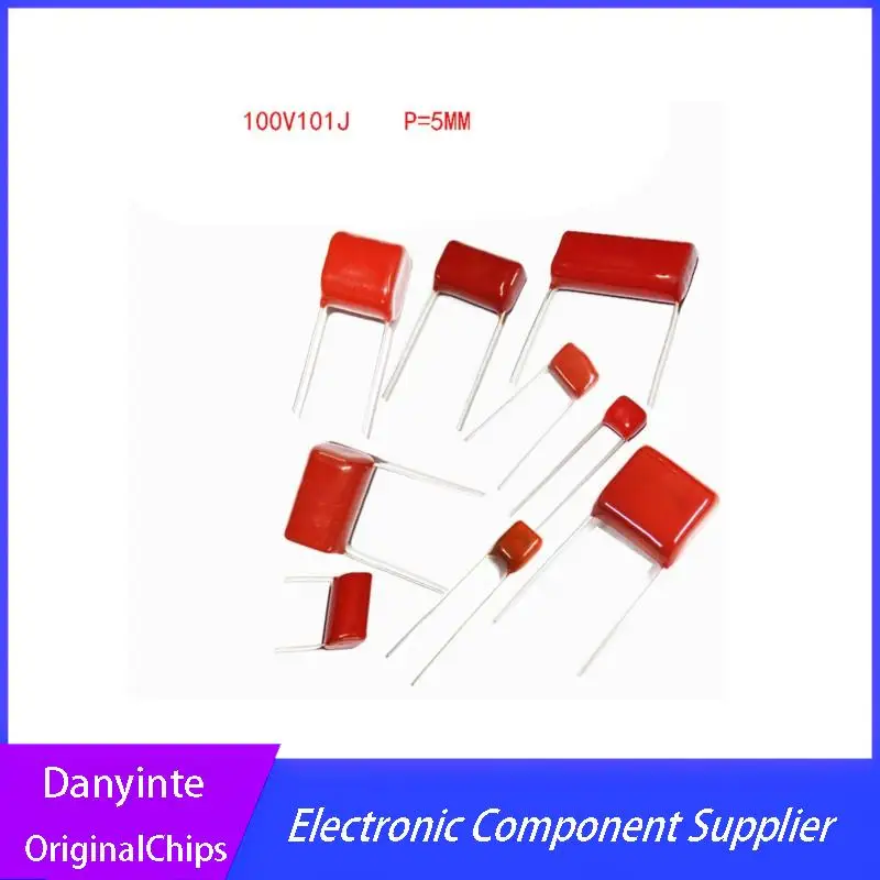 

NEW 20PCS 100V101J 100V 100PF 100P 100V 101 63V101J Pitch 5MM CBB Polypropylene film capacitor