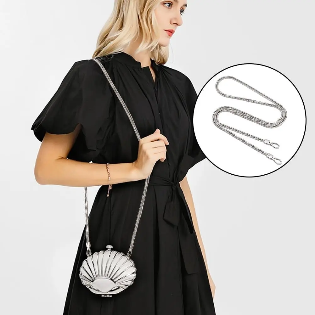 Snake Bone Chain Bag Chain Metal Flat Purse Chain Bag Chain Bag Strap Replacement for Handmade Bag Purse Crossbody Bag Making