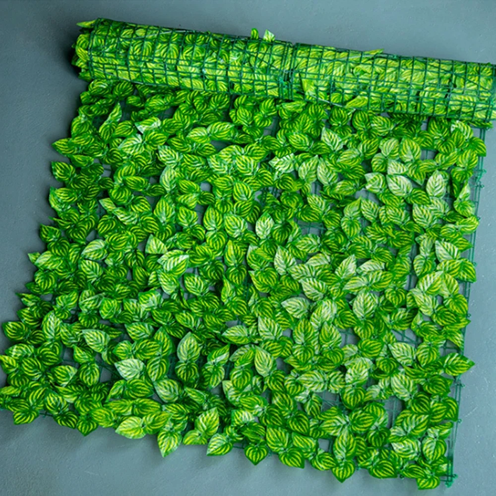 Artificial Hedge Fence Garden Plant Fence Artificial Faux Green Leaf Privacy Screen Panels Rattan Outdoor Hedge Garden Home Decora 0.5X1M