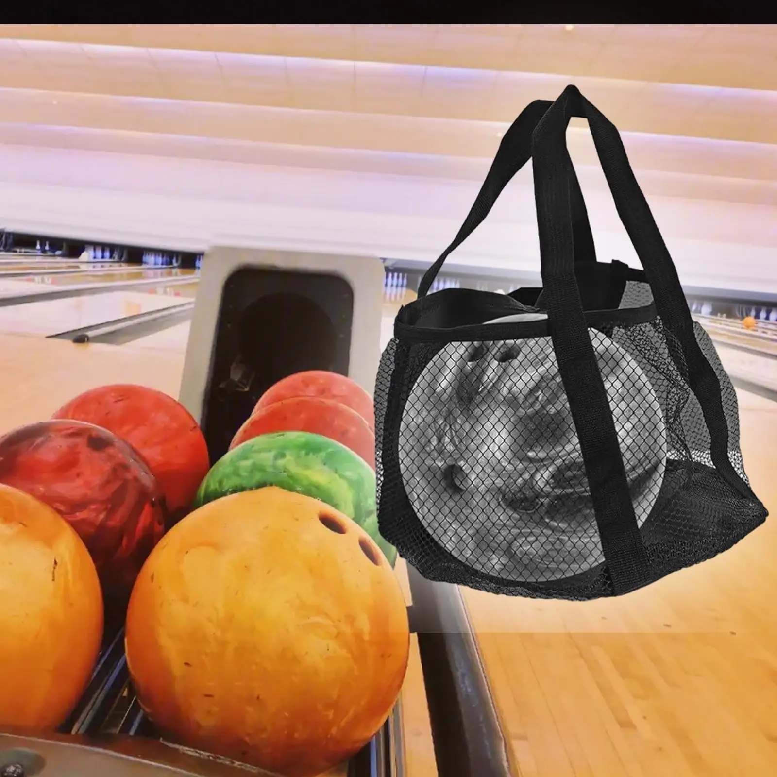 Single Bowling Ball Bag Portable Durable Bowling Ball Holder Container Case for Gym Outdoor Sports Training Women Men Practice