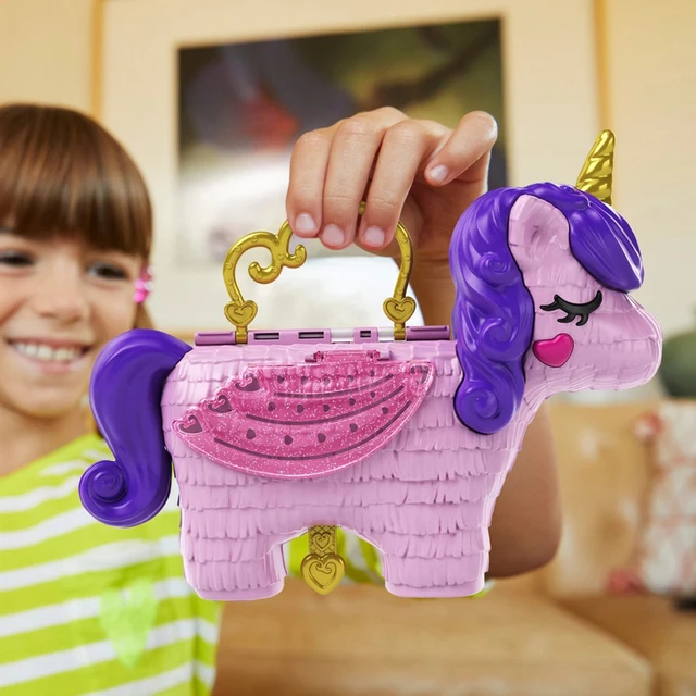 Polly Pocket Unicorn Party Large Compact Playset With 25+ Surprises Discover & Fun Princess Part Play House Toy Girls Gift GKL24 4