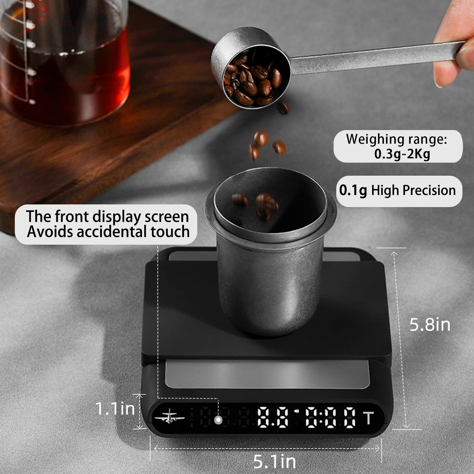 Smart Coffee Scale with Auto Timer and USB Charging