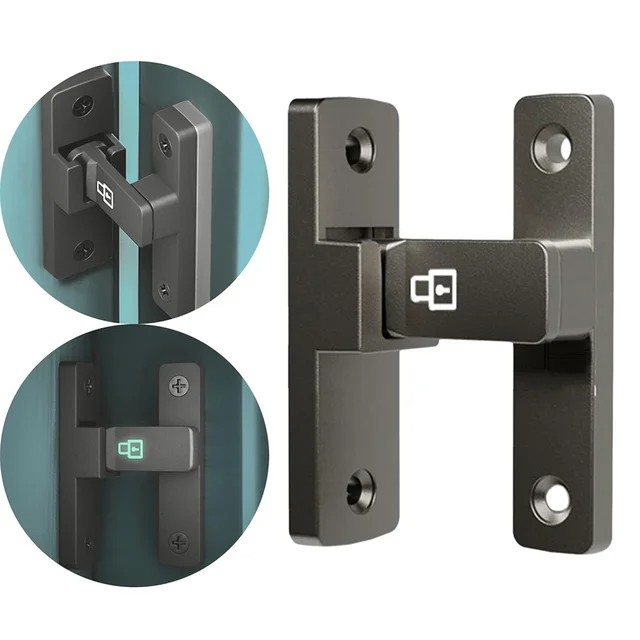 Buy Barn Door Lock, 90 Degree Gate Latches, 304 Stainless Steel Heavy Duty Flip Safety Door Bolt Latch Lock For Barn Garden Bathroom Outdoor Garage Window Sliding Door Luminous Black