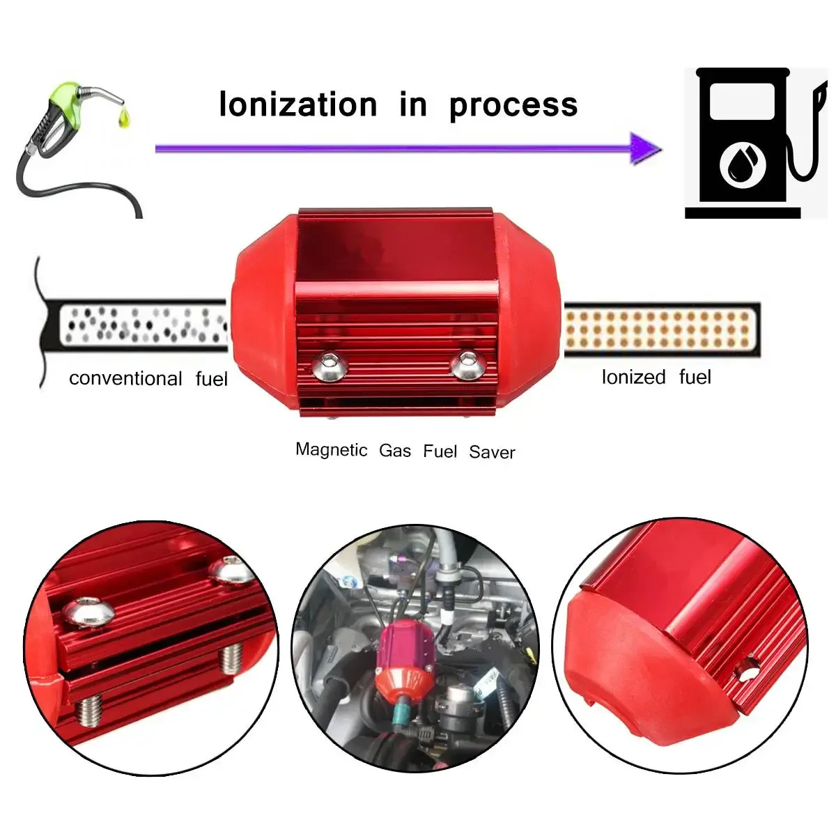Universal Magnetizer Fuel Saver Economizer Car Fuel Saver Powerful White Magnetic Purifier Oil Fuelsaver Auto Parts