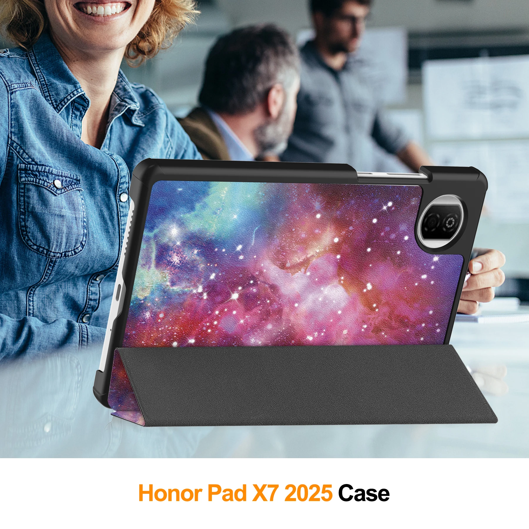 Premium Leather Tri-Fold Tablet Cover - Sleek Hard Shell Design