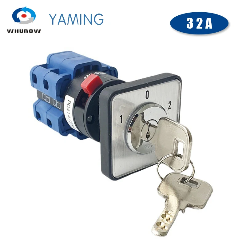 Três Engrenagem de Duas Seções Chave com Chave Chave Chave de Transferência Universal Cam Interruptor 32a Duplo Motor de Comutação de Energia Reversa Lw2632f