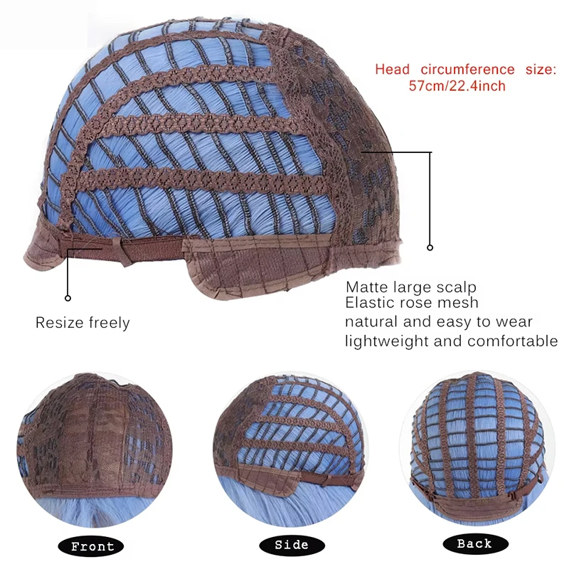 Sea Blue Color Synthetic Wigs Middle Part Long Natural Wavy Hair Wig For Women Cosplay Drag Queen Party Heat Resistant