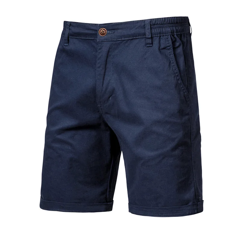 Summer Mens Beach Shorts Solid Basic Cotton Tight Casual Suit Pants Large Size Straight Tube Slim Fit Sweatpants Men Clothing 2