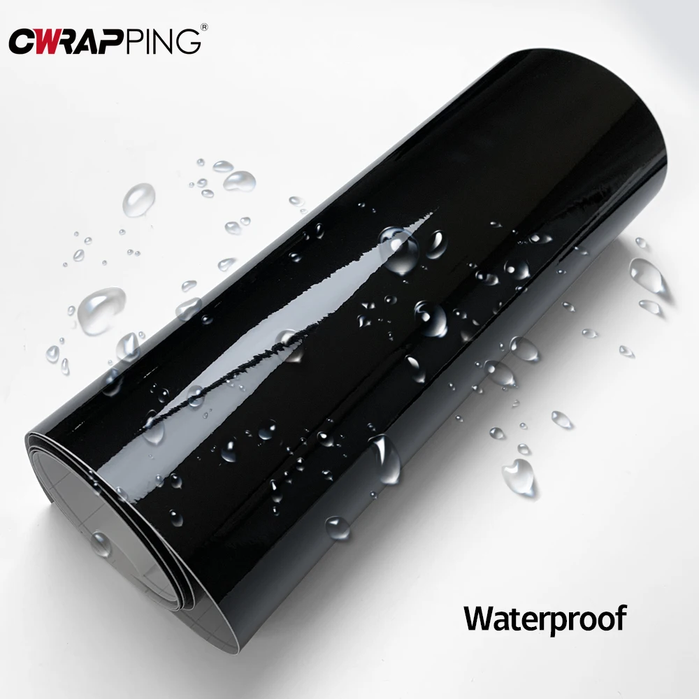 Glossy Black Vinyl Car Wrap - Shiny Self-Adhesive Foil