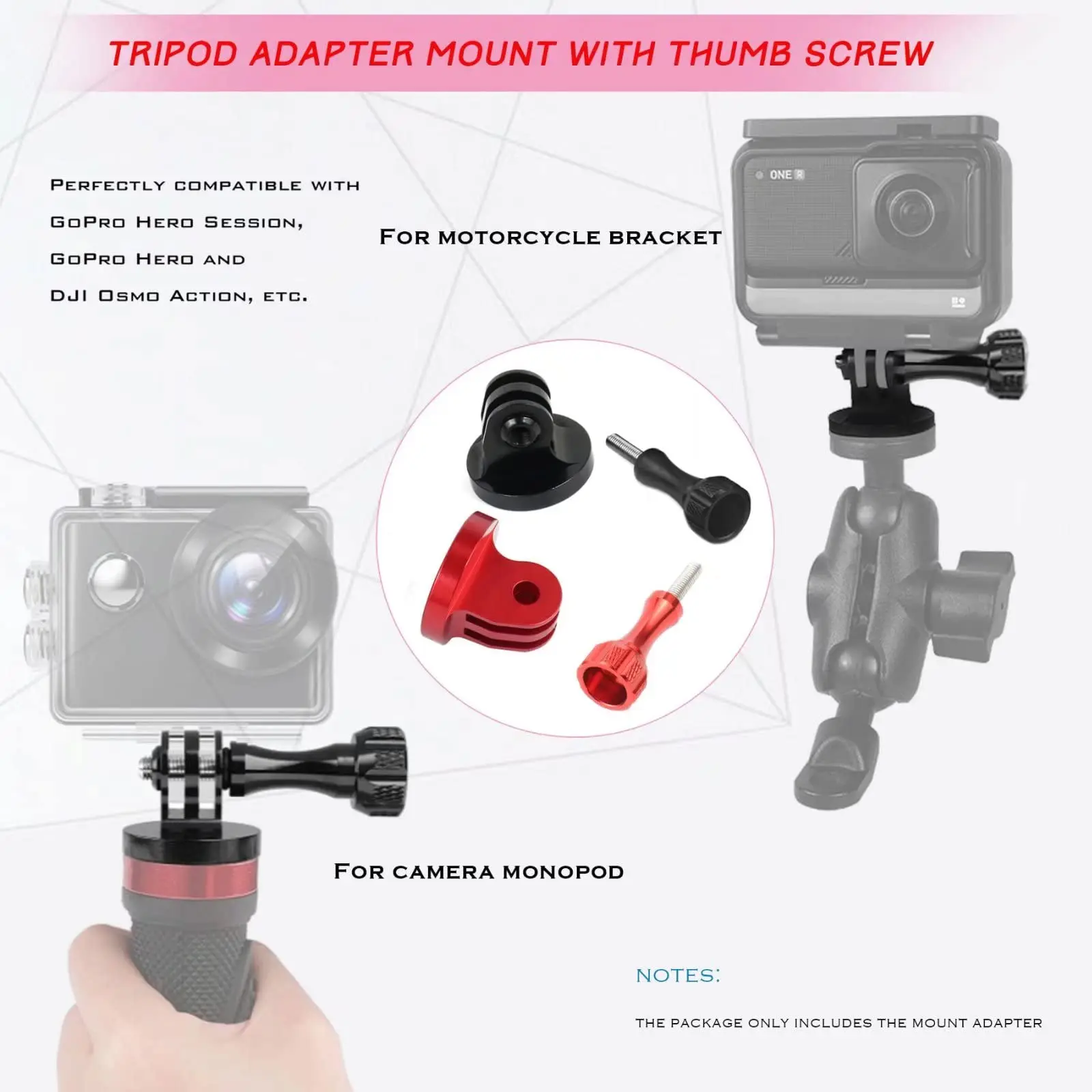 360 액션 카메라용 거치대 케이스 마운트 어댑터, 금속 변환 거치대, Gopro12, 11/10 스포츠 카메라 액세서리