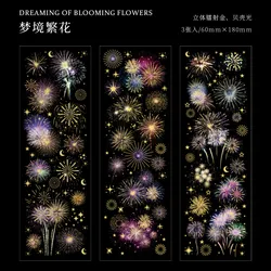 Decorative PET Adhesive Stickers for Scrapbooking and Journaling - 3 Sheets (D)