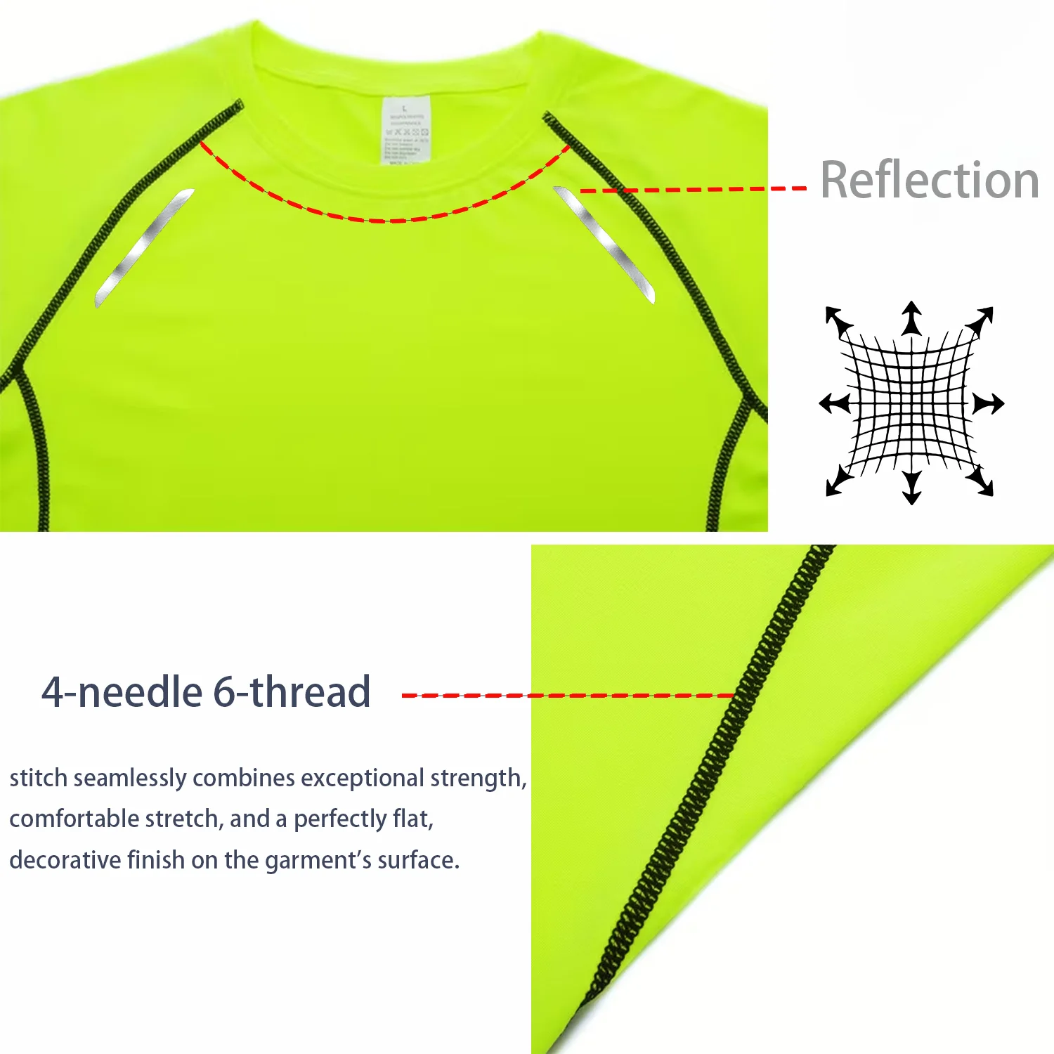 Men's Reflective Stripe Quick Dry Compression T-Shirt 5
