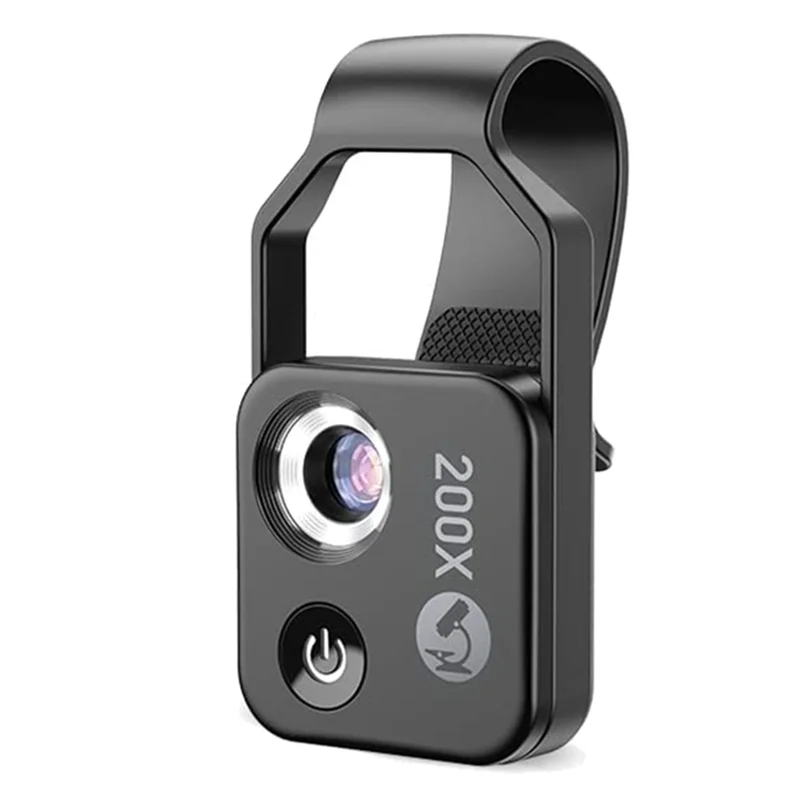200X Cell Phone Microscope Accessory with CPL Lens Portable Mini Digital Microscope with LED Light/Universal Clip cell phone microscope