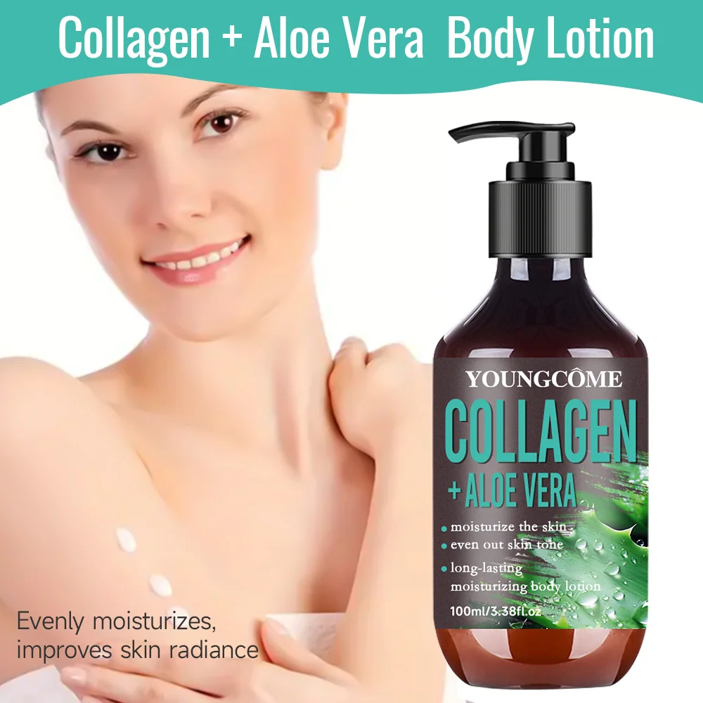 Aloe Vera Collagen Hydrating Body Lotion Improve Tighten Deeply Moisturize Fade Fine Lines Keep Lifting Body Brightening Lotion 2