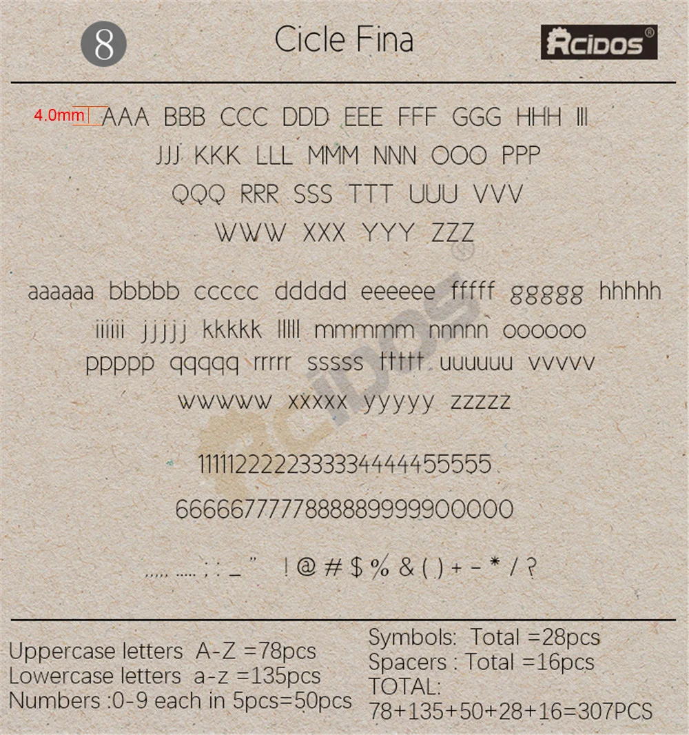 RCIDOS Brass CNC engraving foil stamping letters,307pcsset,fit to movego  stamp machine, Price for letters only,box buy extra - AliExpress