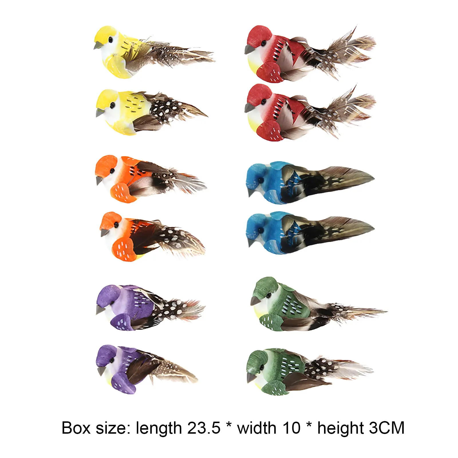 Garden Bird Ornaments 12pcs Gardening Crafts Bird Model Mini Artificial Foam Bird Mini Sparrow Clip on Ornaments for DIY Crafts
