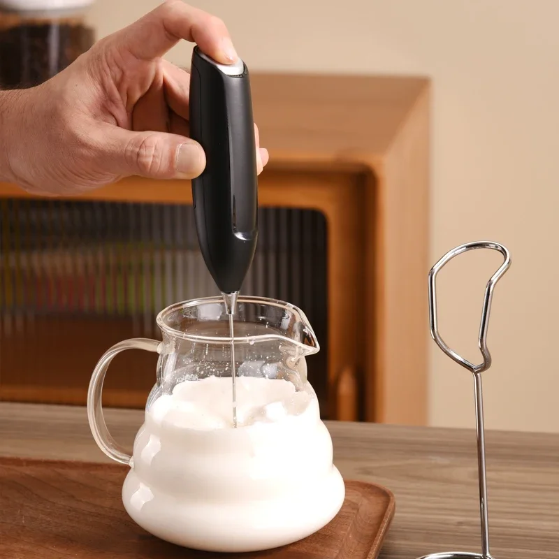 1pcs Electric Milk Frother Hand Blender Portable Mini Handheld Fast Foamer Coffee Cappuccino Whisk Mixer Food Blender with Stand 6