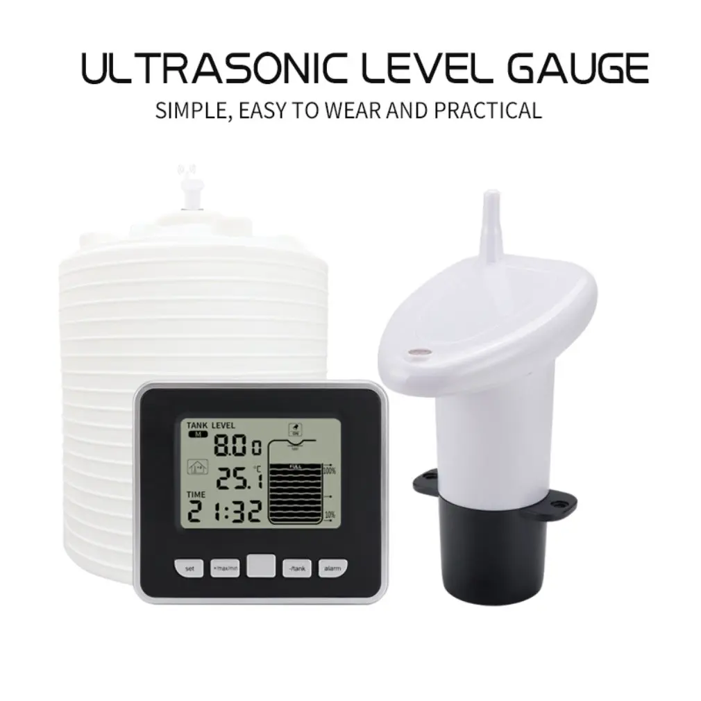 

New Indoor Temperature Meter Digital Clock Thermometer Multifunctional Ultrasonic Electronic Tank Level Meter Water Level Meter