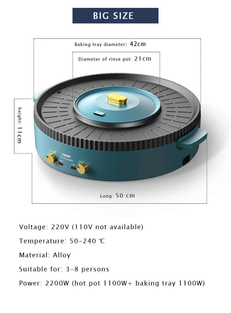 Description Picture 5 of itemBarbecue Machine Hot Pot Multifunctionele Gestoofd Koekenpan Barbecue Machine