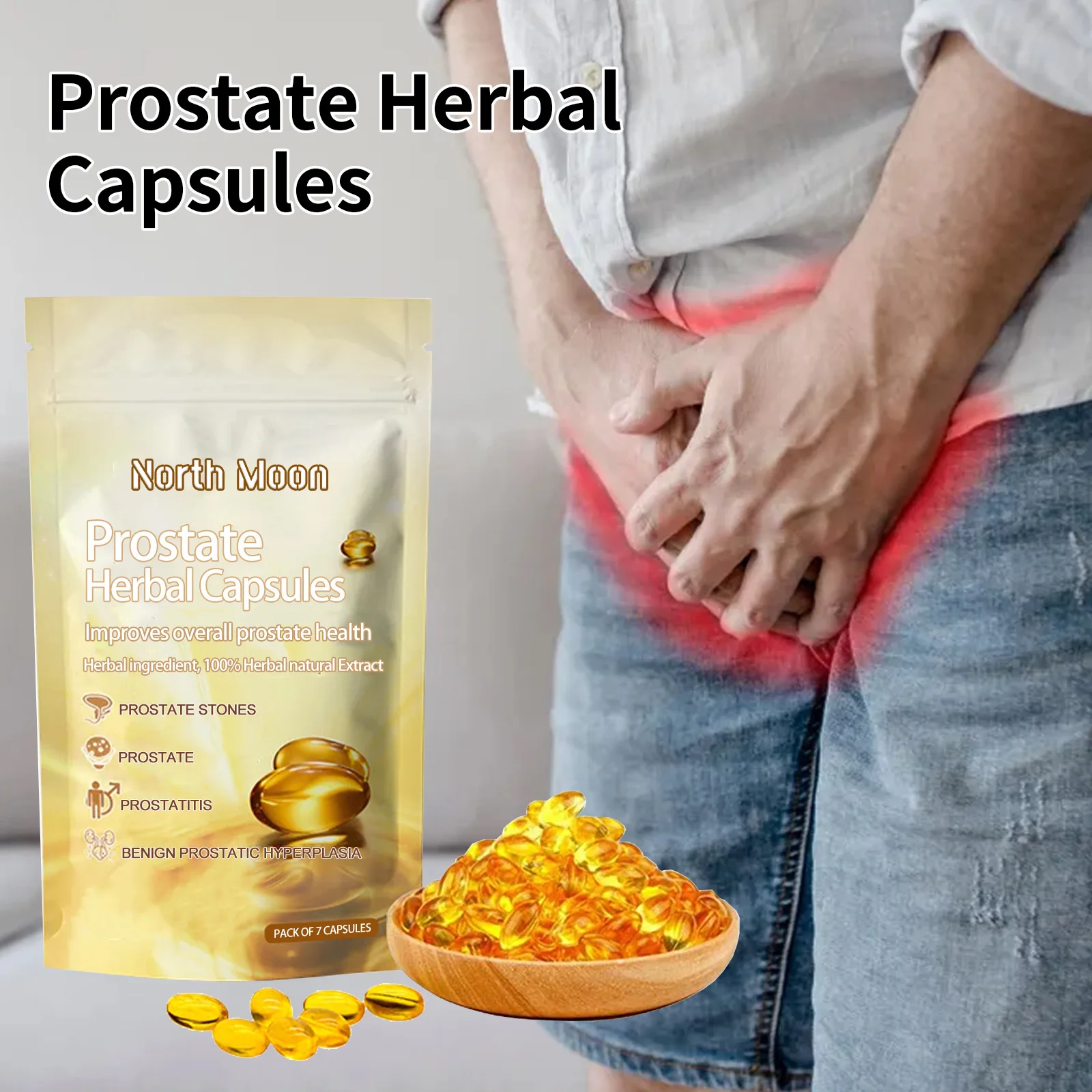 Prostate Restored Capsules Relieve Male Prostatitis Discomfort Body Care Herbal Capsules for Man Tratamiento De Relajaci&oacute;n personal health care